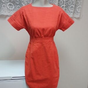 Halogen Coral Midi Shift Dress Size 6